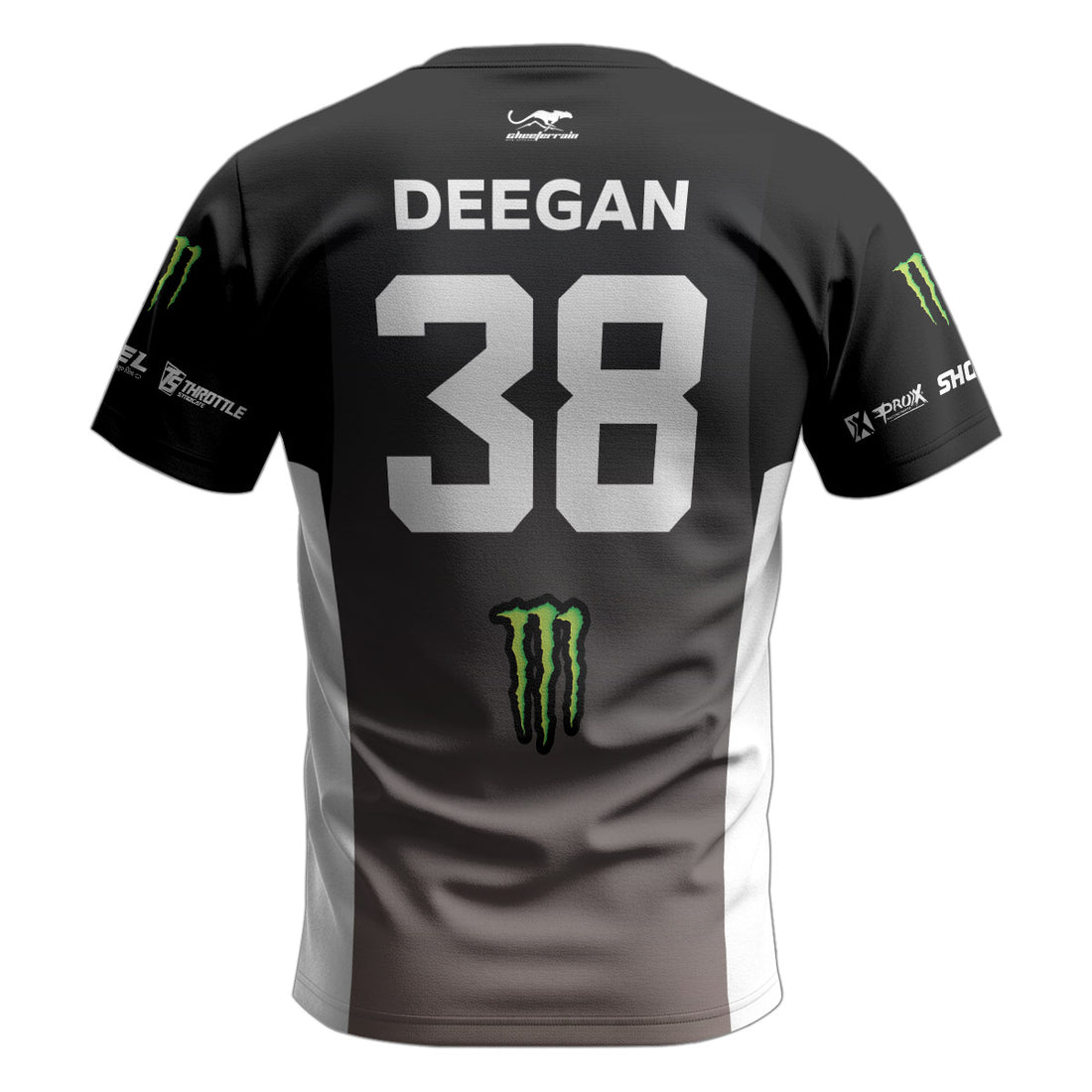 Monster Deegan 38 Black White Short Sleeve Motocross Jersey