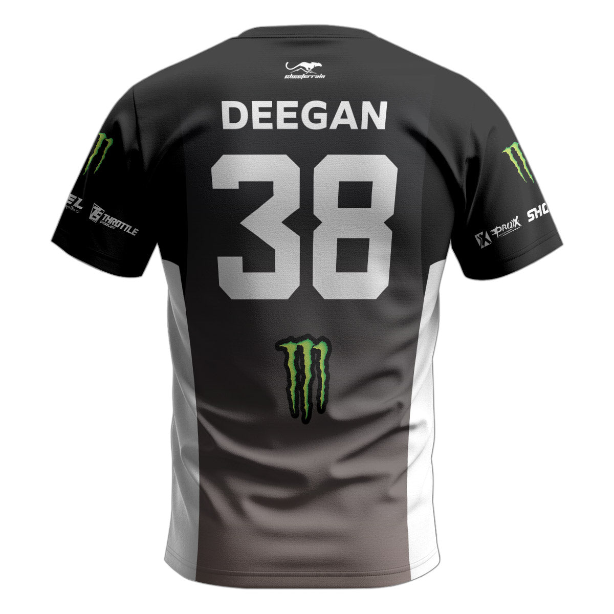 Monster Deegan 38 Black White Short Sleeve Motocross Jersey
