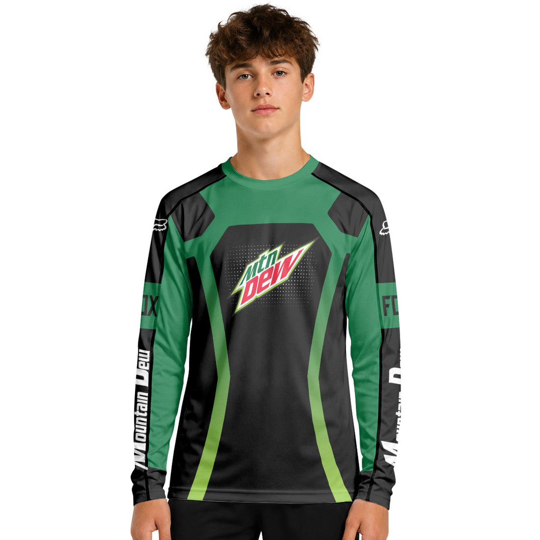 Mountain Dew Downhill Youth Long Sleeve Mountain Bike Jersey