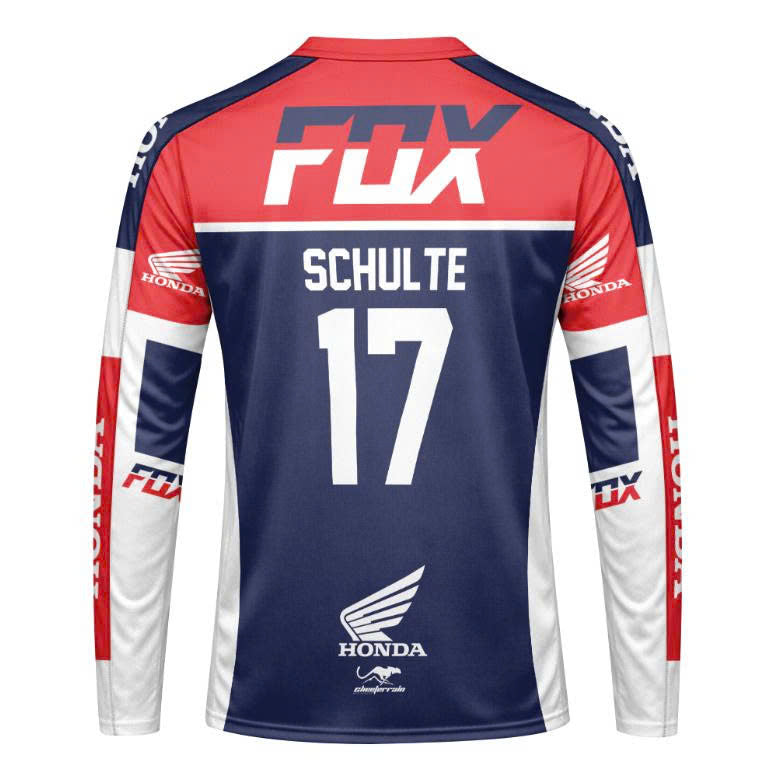 Personalized Fox Honda Dirt Ride Long Sleeve Motocross Jersey