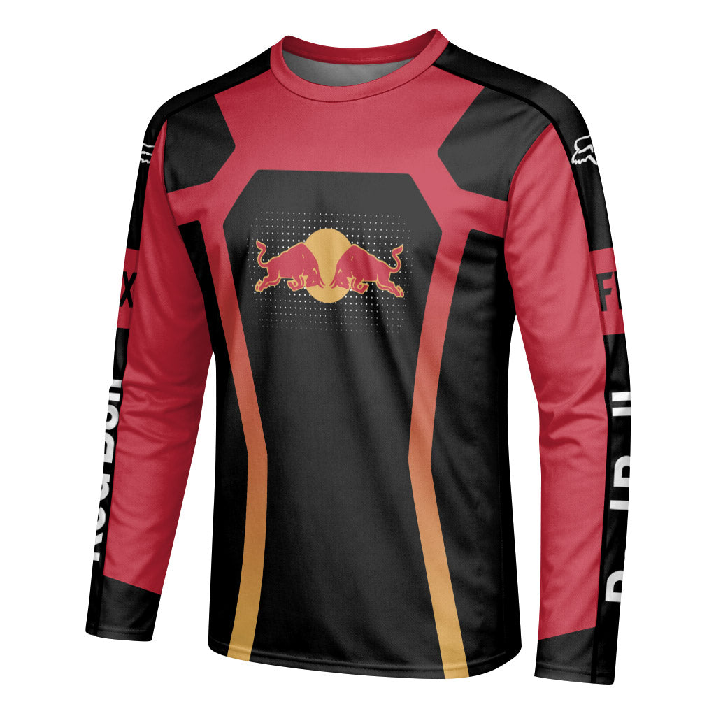 Red Bull Downhill Long Sleeve Mountain Bike Jersey