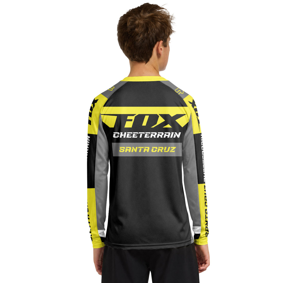 Santa Cruz Racing Yellow Youth Long Sleeve Mountain Bike Jersey