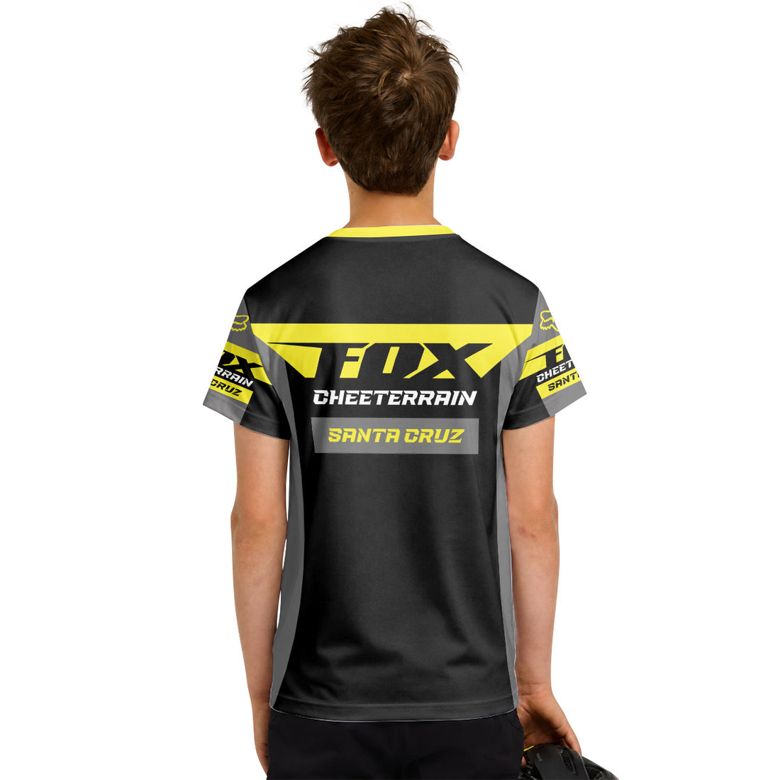 Santa Cruz Racing Yellow Youth Short Sleeve Mountain Bike Jersey