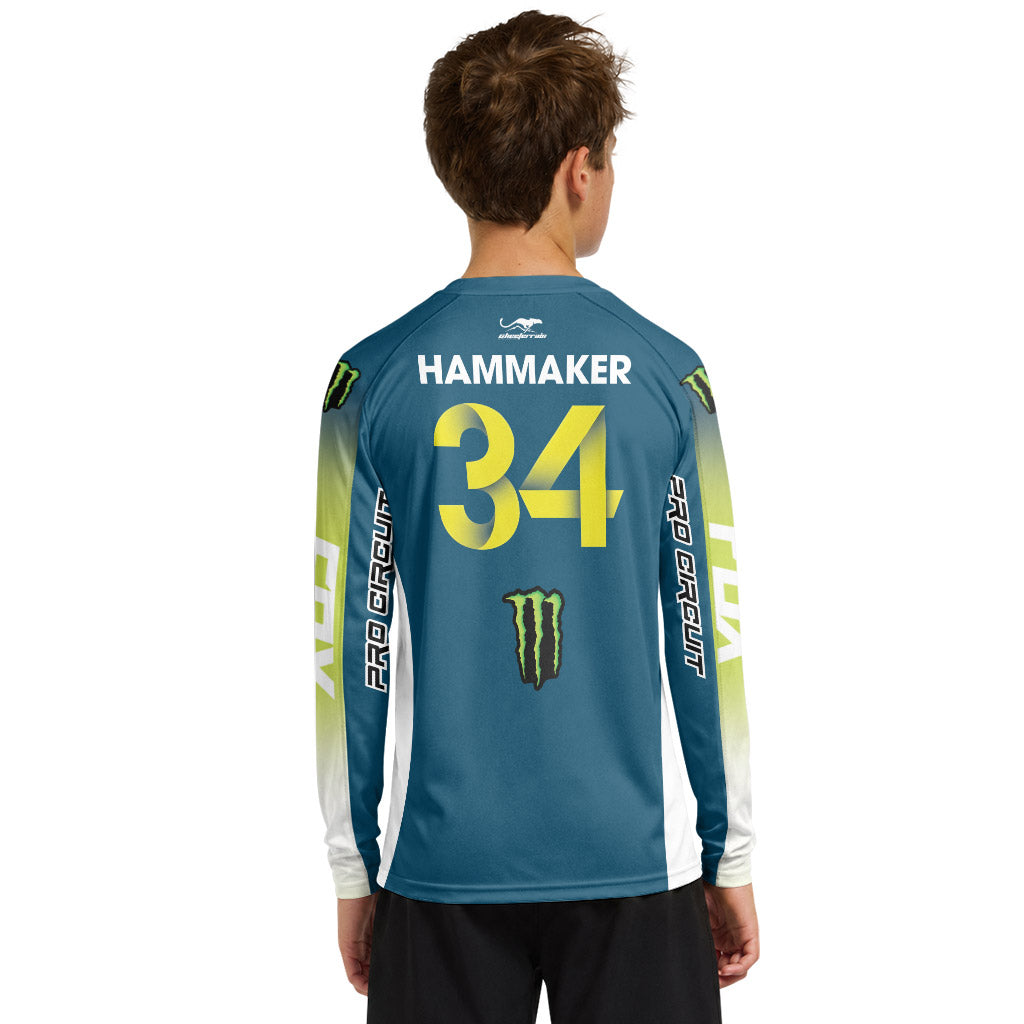 Seth Hammaker 34 Monster Youth Long Sleeve Motocross Jersey
